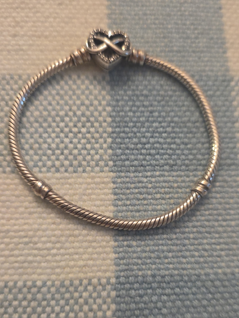 Pandora Sterling Silver Infinity Heart Snake Chain Bracelet PreOwned